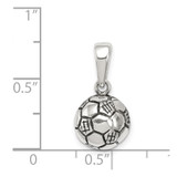 Sterling Silver Antiqued Soccer Ball Pendant - QC-7A528DD0-8350
