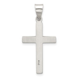 Sterling Silver Antiqued Solid Textured Cross Pendant - QC-505A2926-4116