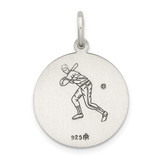 Sterling Silver Antiqued St. Christopher Baseball Medal - QC-5D175519-1752
