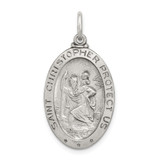 Sterling Silver Antiqued St. Christopher Basketball Medal - QC-8229821C-3002