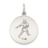 Sterling Silver Antiqued St. Christopher Football Medal