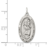 Sterling Silver Antiqued St. Christopher Medal - QC-44099B09-9105
