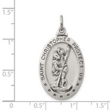 Sterling Silver Antiqued St. Christopher Medal - QC-591CC2D1-4903