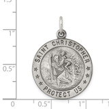 Sterling Silver Antiqued St. Christopher Medal - QC-5C1B5B38-7094