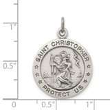 Sterling Silver Antiqued St. Christopher Medal - QC-BA2BBFA3-8881