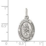 Sterling Silver Antiqued St. Christopher Medal - QC-E3BFD6D3-2244