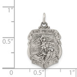 Sterling Silver Antiqued St. Michael Badge Medal - QC-E3CBAA17-1324