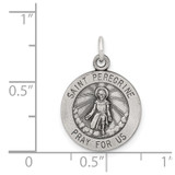 Sterling Silver Antiqued St. Peregrine Medal - QC-A8D6A793-3668