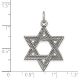 Sterling Silver Antiqued Star of David Charm - QC-6B143106-9841