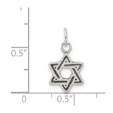 Sterling Silver Antiqued Star of David Charm - QC-E2CFD67A-4590