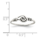 Sterling Silver Antiqued Swirl Ring - QR-0B8FCCB0-9339