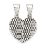 Sterling Silver Antiqued Te Amo Break Apart Heart Pendant