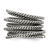 Sterling Silver Antiqued Textured One Piece Spring Ring - QR-9DB59CCC-9704