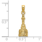 14K 3D Chicago Water Tower Charm