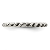 Sterling Silver Antiqued Twisted 1.75mm Women's Ring - QR-499A31FD-6589