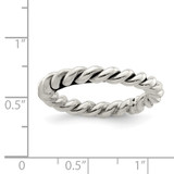 Sterling Silver Antiqued Twisted 3mm Women's Ring - QR-16C1FAE5-1133