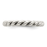 Sterling Silver Antiqued Twisted 3mm Women's Ring - QR-CE259234-6441