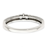 Sterling Silver Antiqued w/14k 2-stone w/Diamond Mother's Ring Semi-Mount - QM-76E1311D-3173