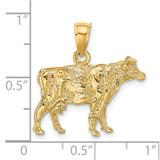 14K 3-D Cow Charm