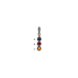 Sterling Silver Antiqued w/14k 3-stone w/Diamond Mothers Pendant Semi-Mount - QM-7BB38CB2-3458