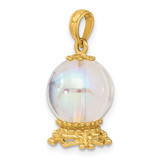 14K 3D Crystal Ball Charm