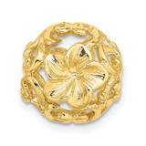14K 3-D Cut-out Flower Barrel Slide Charm