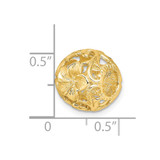 14K 3-D Cut-out Flower Barrel Slide Charm