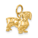 14k 3D Dachshund Dog Charm