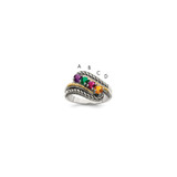 Sterling Silver Antiqued w/14k 4-stone Mother's Ring Mounting - QM-1FF8B176-8599
