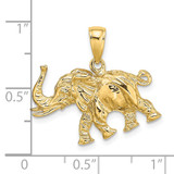 14K 3-D Elephant Profile w/ Tusk Charm