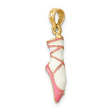 14K 3-D Enamel Ballet Shoe Charm