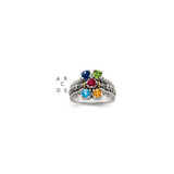 Sterling Silver Antiqued w/14k 5-stone Mother's Ring Mounting - QM-2EE0D5F6-8897