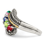 Sterling Silver Antiqued w/14k 5-stone Mother's Ring Mounting - QM-E3A2A155-8000