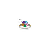 Sterling Silver Antiqued w/14k 5-stone Mother's Ring Mounting - QM-F0F4A2C0-3143
