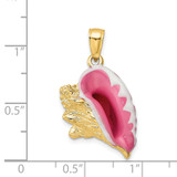 14K 3-D Enamel Conch Shell Charm - K6-7E05EA48-4949