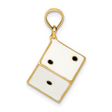 14K 3-D Enamel Dice Charm