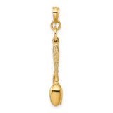 14K 3-D Enamel Knife, Fork, Spoon Moveable Charm