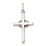 Sterling Silver Antiqued Wedding Cross Charm