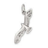 Sterling Silver Antiqued Wing Spread Seagull Charm