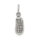 Sterling Silver Antiqued& Textured Flip Flop Children's Charm