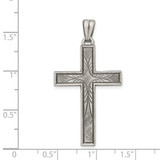 Sterling Silver Antiqued, Polished and Brushed Latin Cross Pendant - QC-34BFBF41-7381