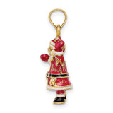 14K 3-D Enamel Santa Charm