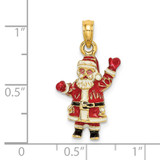14K 3-D Enamel Santa Charm