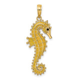 14K 3-D Enamel Seahorse Charm - K7-E45DB224-5454