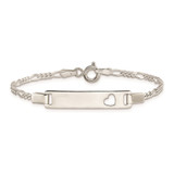 Sterling Silver Baby ID with Cut-out Heart Bracelet - QI-6591DC78-2147
