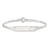 Sterling Silver Baby ID with Cut-out Heart Bracelet - QI-DAB77C85-6413