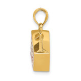 14K 3-D Enameled Bag of Popcorn Charm