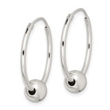 Sterling Silver Bead Endless Hoop Earrings - QE-2F5471B4-1285