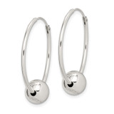 Sterling Silver Bead Endless Hoop Earrings - QE-D52318E6-6108