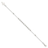 Sterling Silver Beaded Cross Bracelet